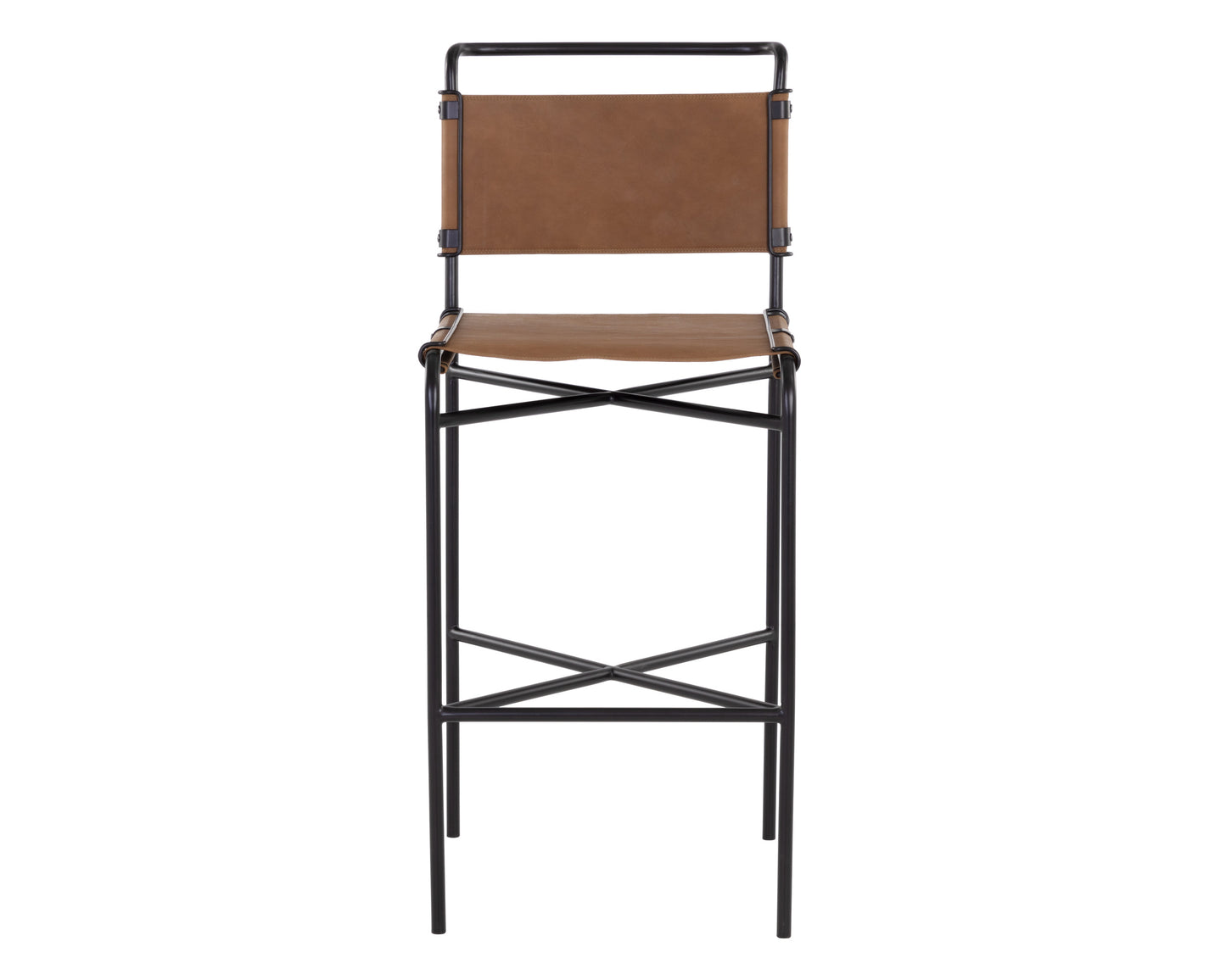 NAHLA CORRIGAN BARSTOOL - COGNAC LEATHER