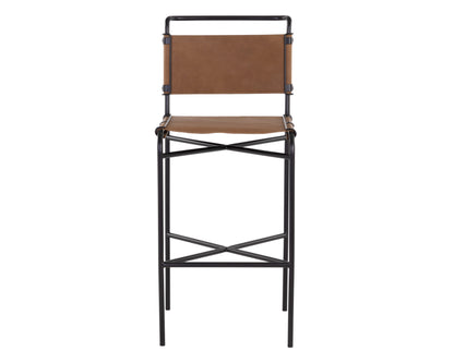 NAHLA CORRIGAN BARSTOOL - COGNAC LEATHER