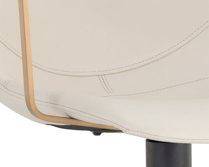 NAHLA CASSIUS SWIVEL DINING ARMCHAIR - DILLON CREAM