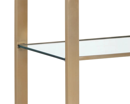 NAHLA AMBRETTA BOOKCASE - LARGE - GOLD / CLEAR