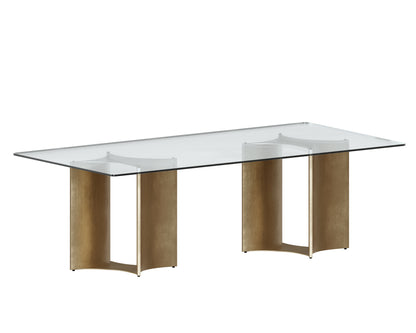 NAHLA GLASS DINING TABLE TOP - RECTANGULAR - CLEAR - 96"
