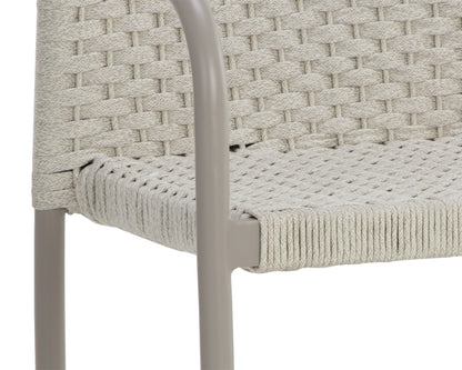NAHLA CASELLA STACKABLE DINING ARMCHAIR - GREIGE - CREAM