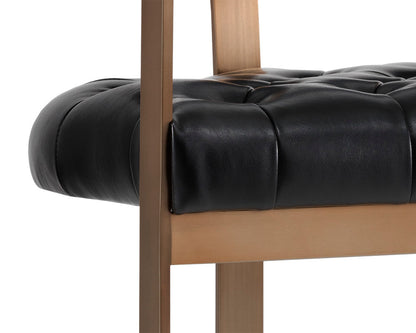 NAHLA BEAUMONT BARSTOOL - ANTIQUE BRASS - CANTINA BLACK