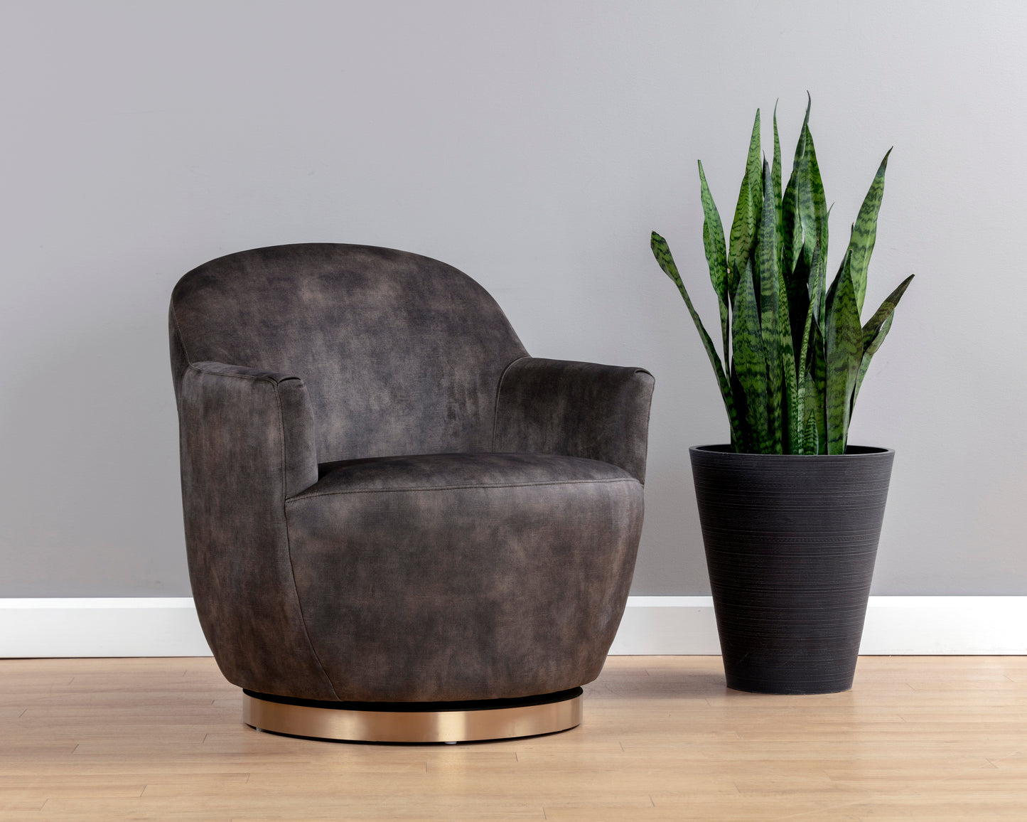 NAHLA CASEY SWIVEL LOUNGE CHAIR - NONO SHITAKE