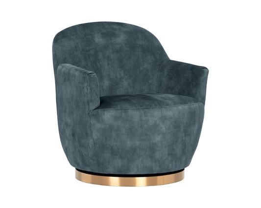 NAHLA CASEY SWIVEL LOUNGE CHAIR - NONO PETROL