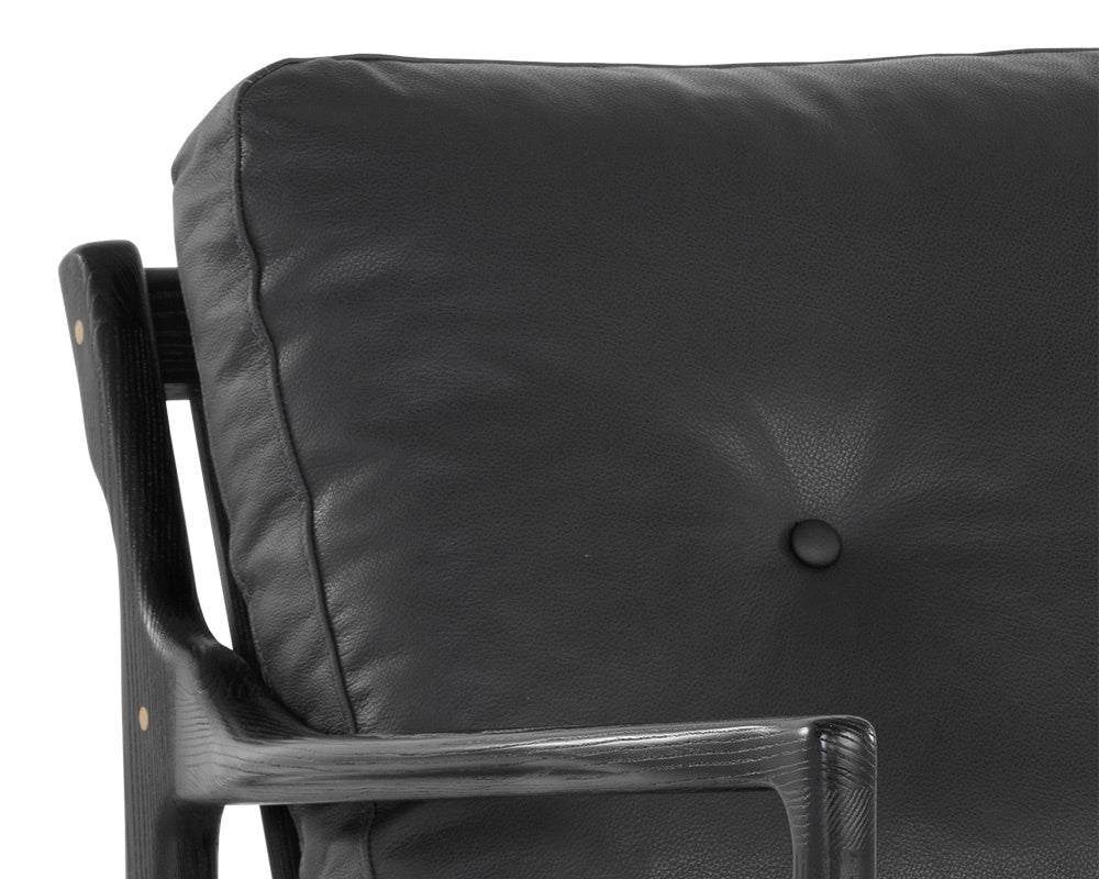 NAHLA GILMORE LOUNGE CHAIR - BLACK - BLACK LEATHER