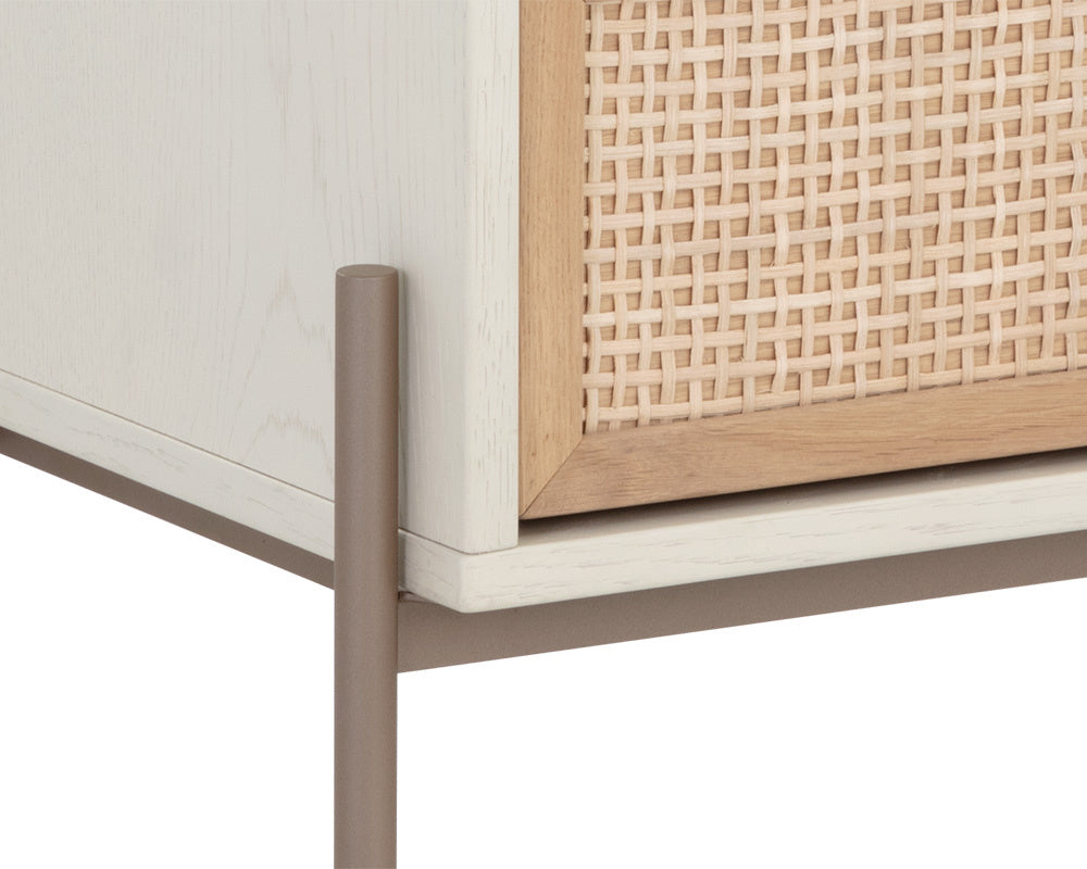 NAHLA AVIDA NIGHTSTAND - CHAMPAGNE GOLD - CREAM/NATURAL