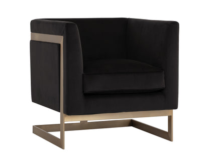 NAHLA YVETTE ARMCHAIR - GOLD - ABBINGTON CHARRED BROWN