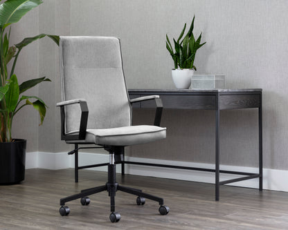NAHLA SWANSON OFFICE CHAIR - POLO CLUB STONE / BRAVO METAL