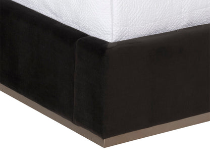 NAHLA BECKHAM BED - QUEEN - QUILTED ABBINGTON CHARRED BROWN