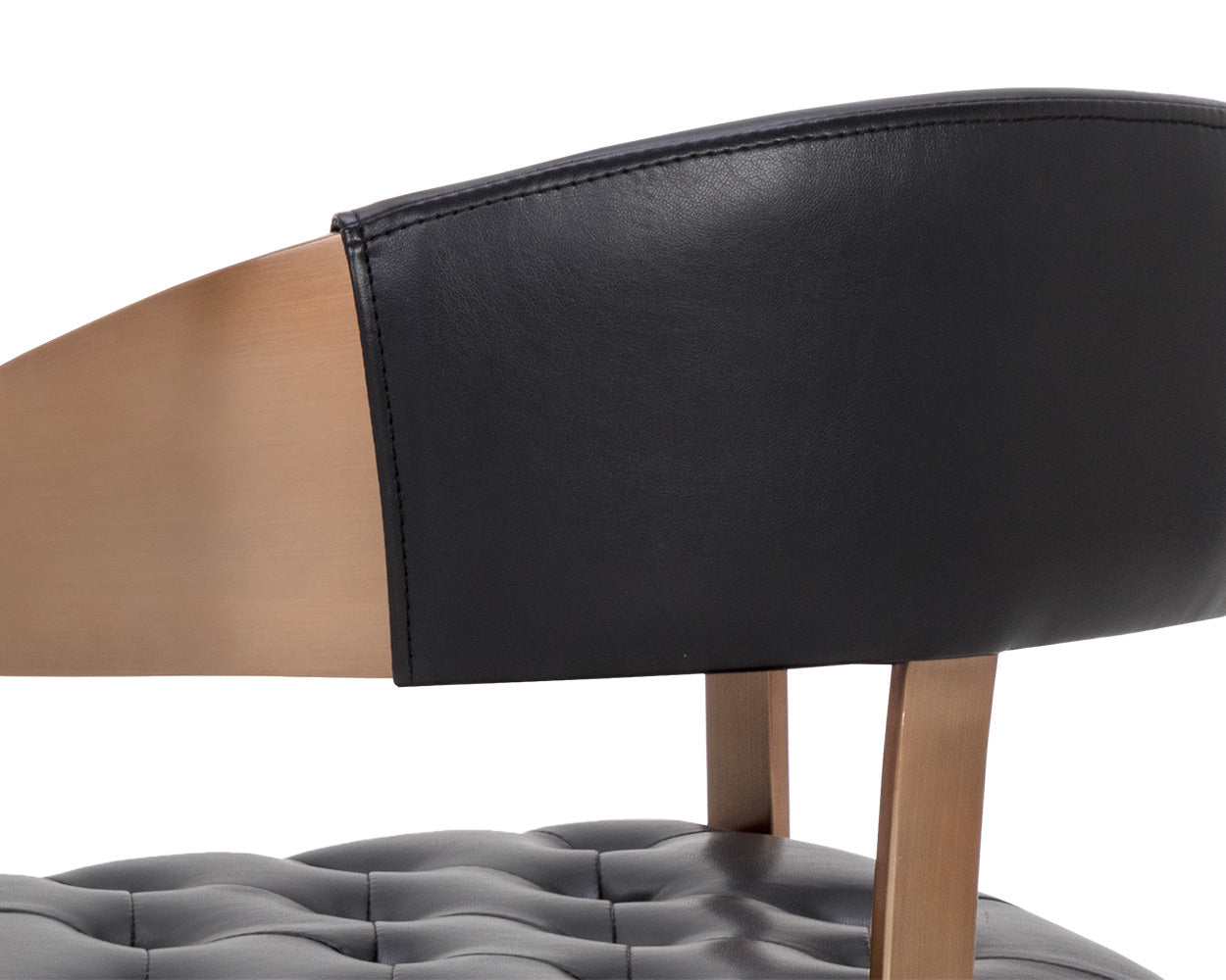 NAHLA BEAUMONT DINING ARMCHAIR - ANTIQUE BRASS - CANTINA BLACK