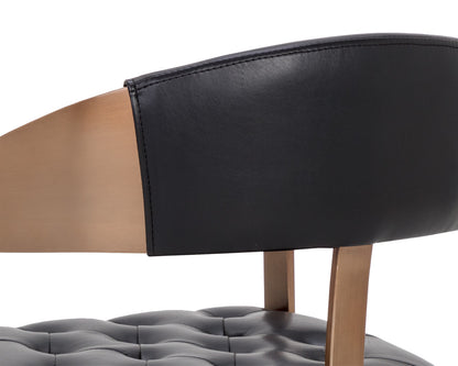 NAHLA BEAUMONT DINING ARMCHAIR - ANTIQUE BRASS - CANTINA BLACK