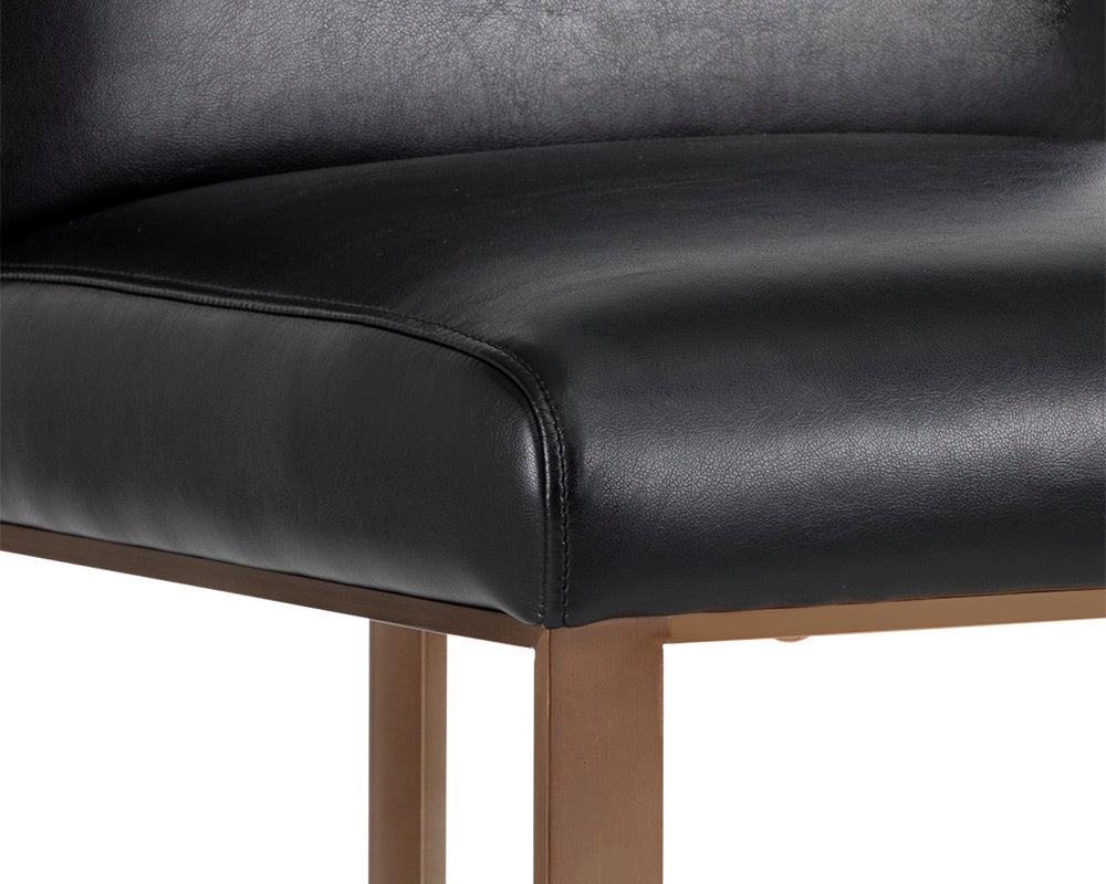 NAHLA DEAN BARSTOOL - ANTIQUE BRASS - CANTINA BLACK