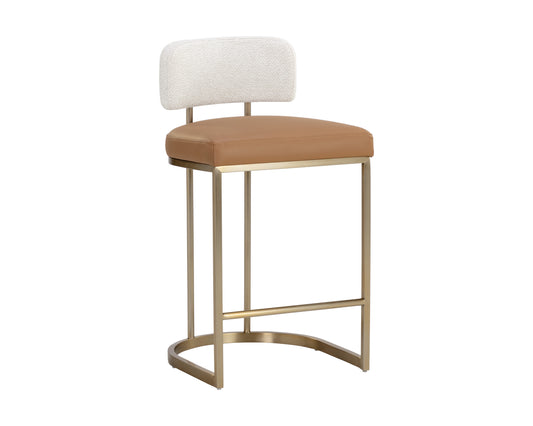 NAHLA LARISSA COUNTER STOOL - NAPA COGNAC / RHEA LIGHT BARLEY