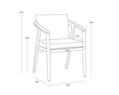 NAHLA CORALINE DINING ARMCHAIR - PALAZZO CREAM