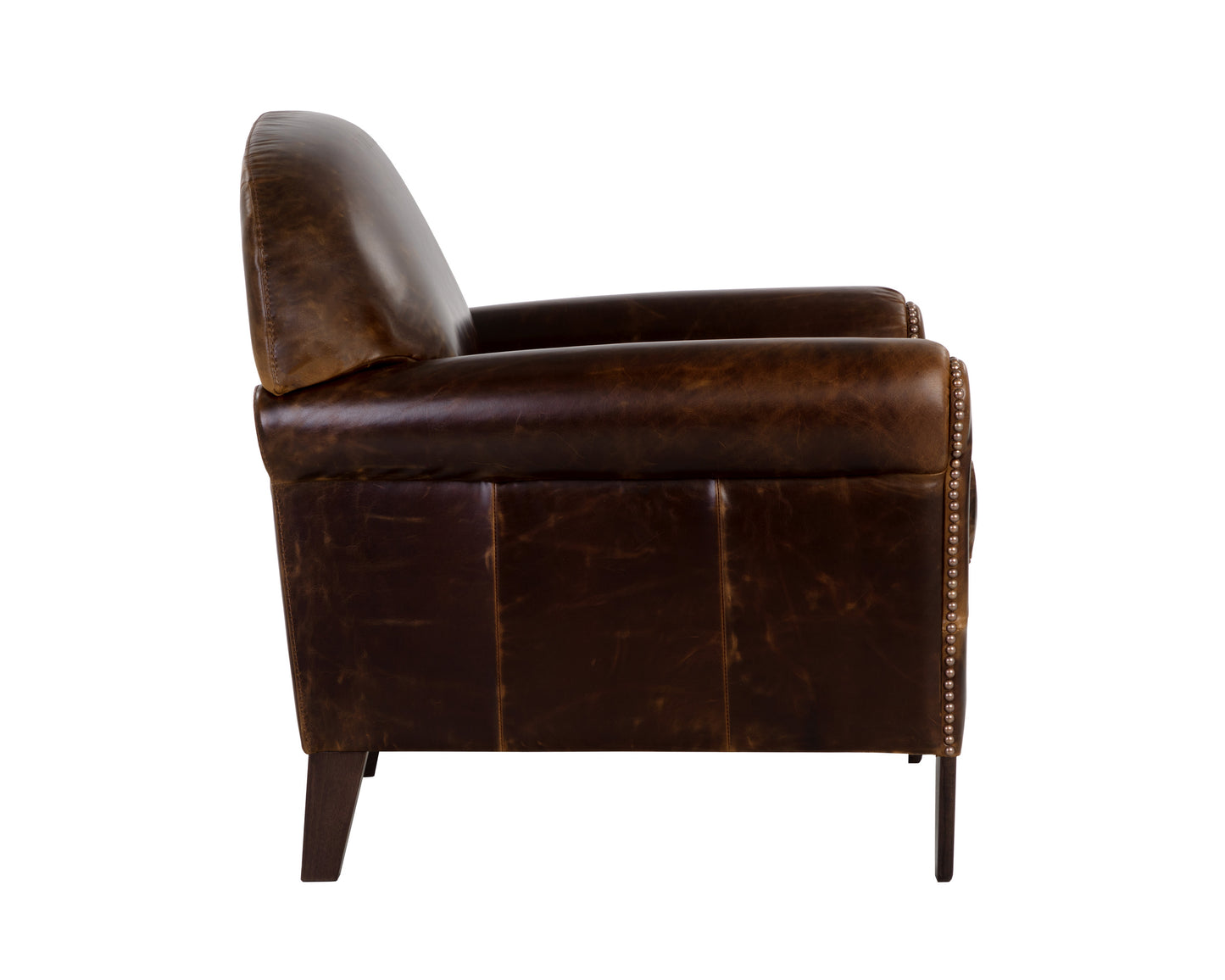 NAHLA BASTONI LOUNGE CHAIR - CHOCOLATE LEATHER