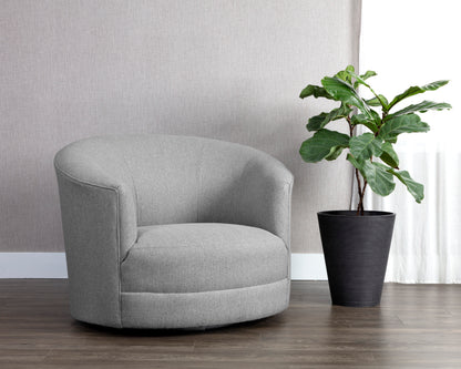 NAHLA GRIMALDI SWIVEL ARMCHAIR - LIV DOVE
