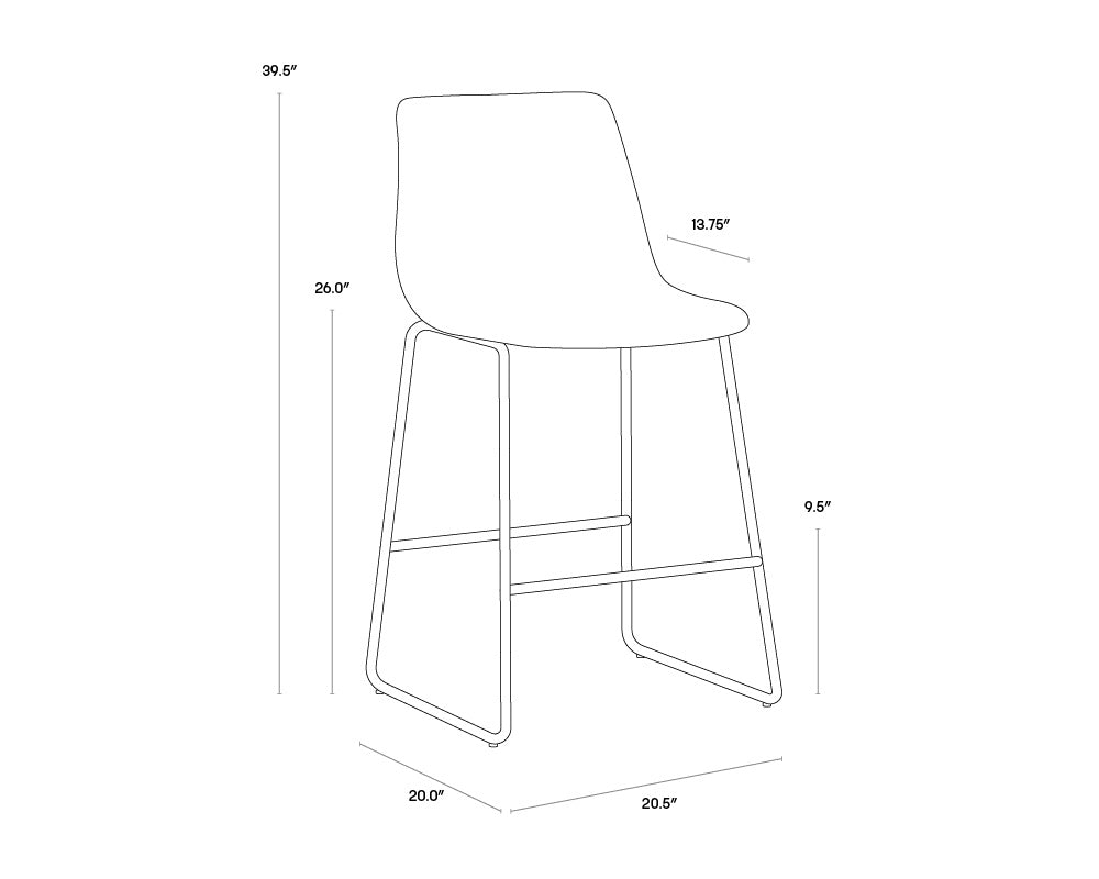 NAHLA CAL COUNTER STOOL - ANTIQUE BROWN