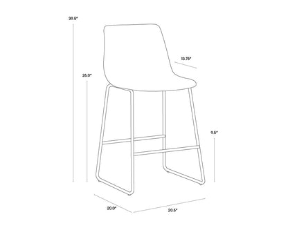 NAHLA CAL COUNTER STOOL - ANTIQUE BROWN