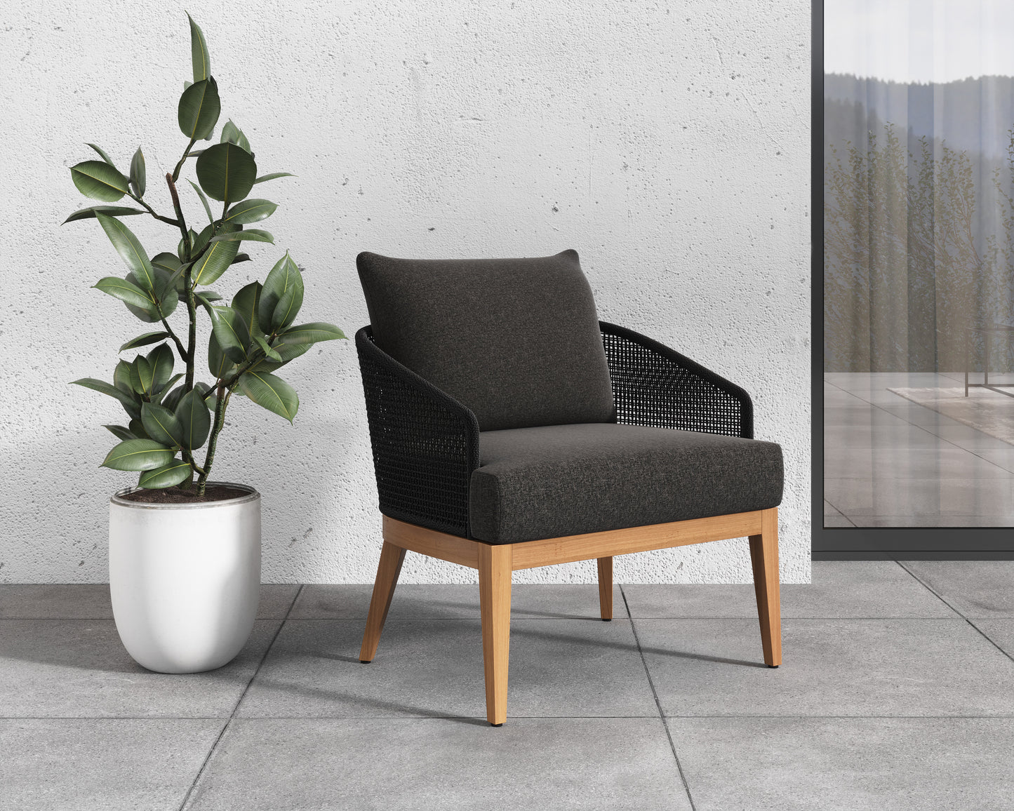 NAHLA CAPRI LOUNGE CHAIR - NATURAL - GRACEBAY GREY