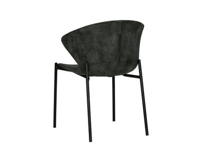 NAHLA ERIC DINING CHAIR - NONO DARK GREEN