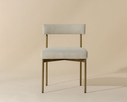 NAHLA SENECA DINING CHAIR - ANTIQUE BRASS - DANNY IVORY