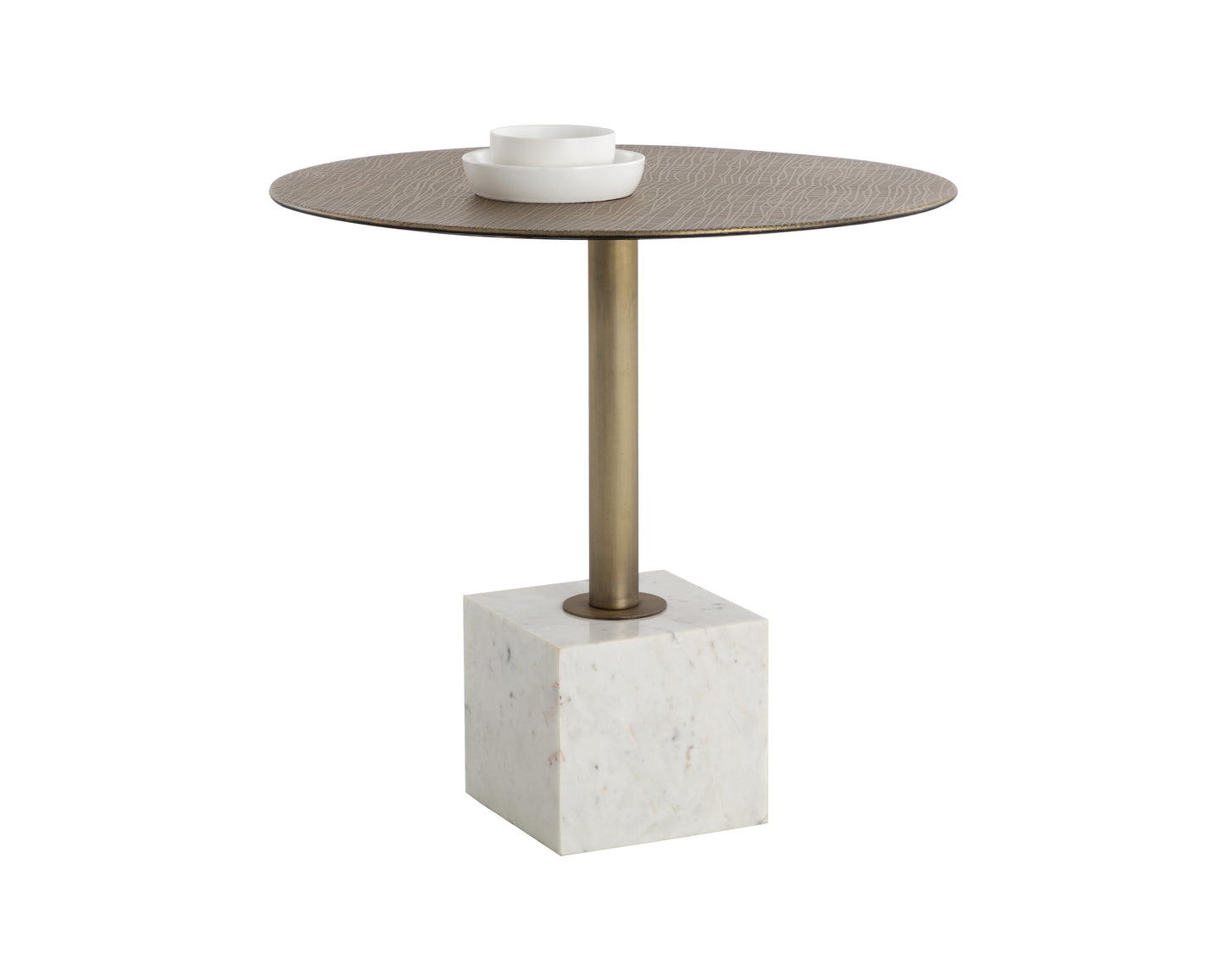 NAHLA KATA BISTRO TABLE - WHITE MARBLE - 32"