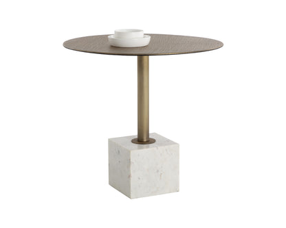 NAHLA KATA BISTRO TABLE - WHITE MARBLE - 32"