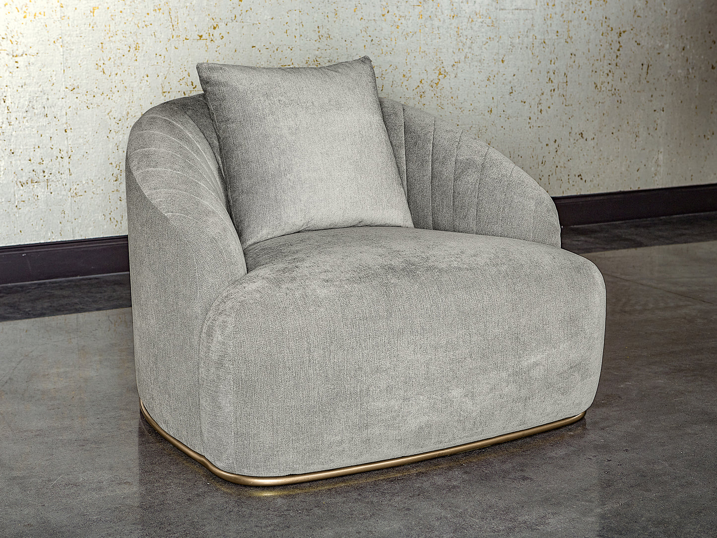 NAHLA ASTRID ARMCHAIR - POLO CLUB STONE