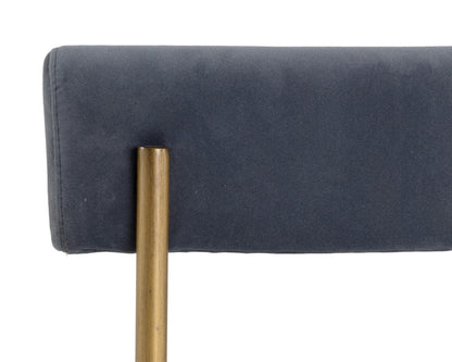 NAHLA SENECA DINING CHAIR - ANTIQUE BRASS - VELVET SLATE