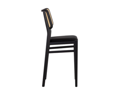 NAHLA ANNEX COUNTER STOOL - VELVET BLACK / NATURAL
