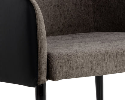 NAHLA ASHER LOUNGE CHAIR - SPARROW GREY / NAPA BLACK