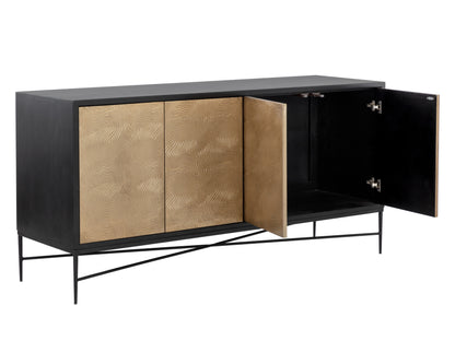 NAHLA ALGARVE SIDEBOARD - BLACK / CHAMPAGNE GOLD