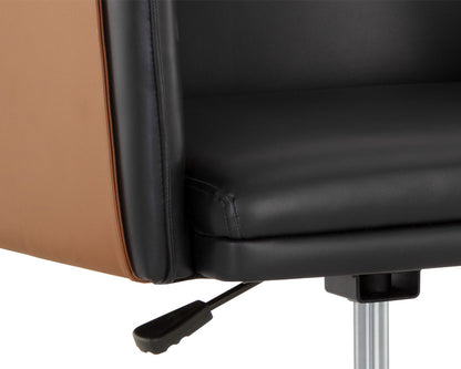 NAHLA CARTER OFFICE CHAIR - NAPA BLACK / NAPA COGNAC