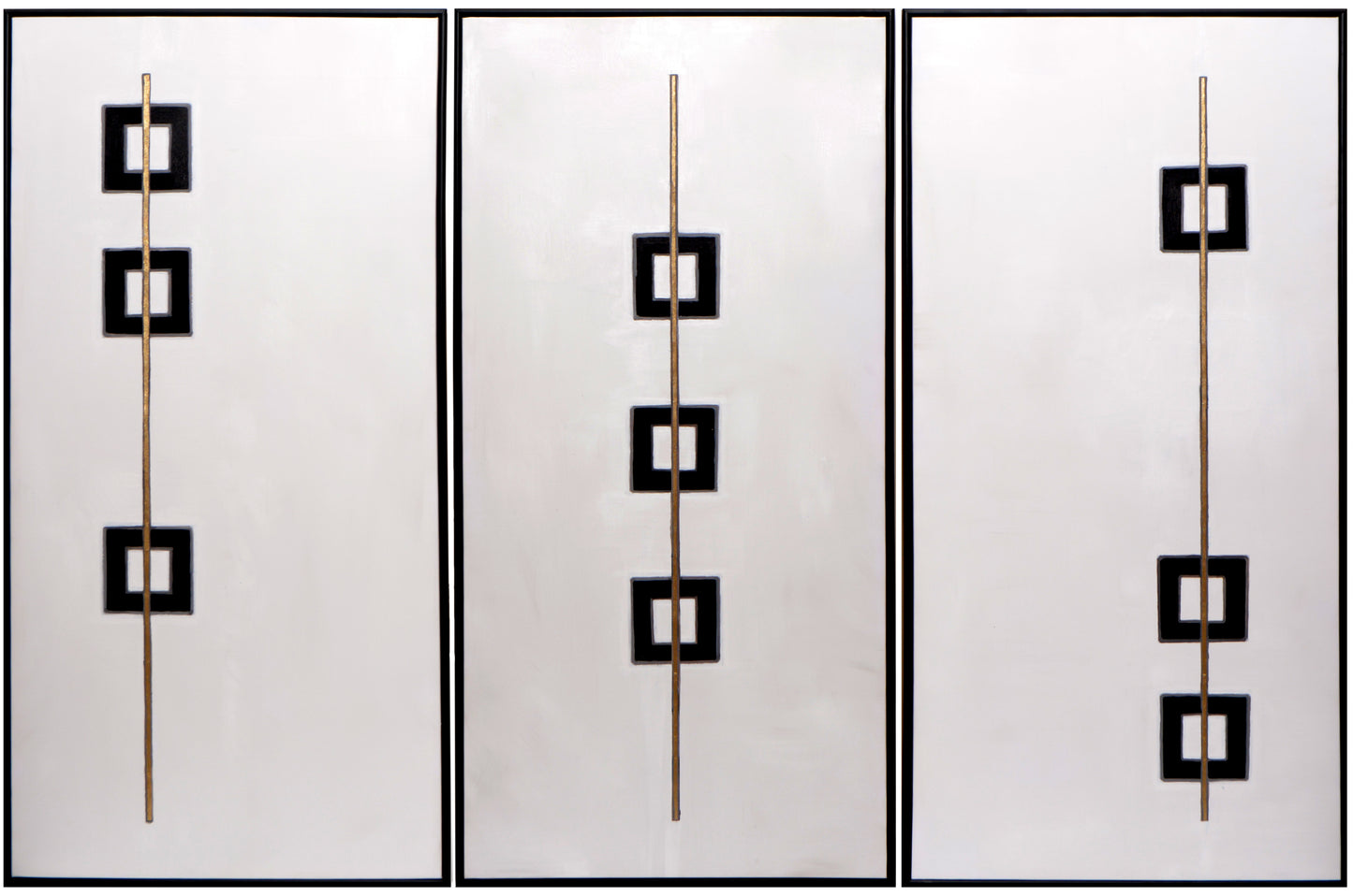 NAHLA BOXED IN (SET OF 3) - 30" X 60" - BLACK FLOATER FRAME