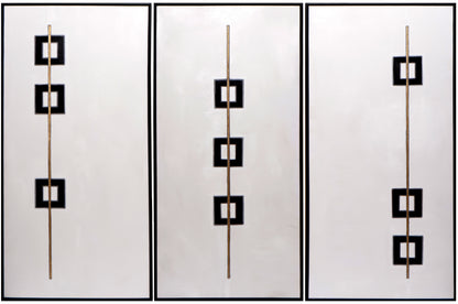 NAHLA BOXED IN (SET OF 3) - 30" X 60" - BLACK FLOATER FRAME
