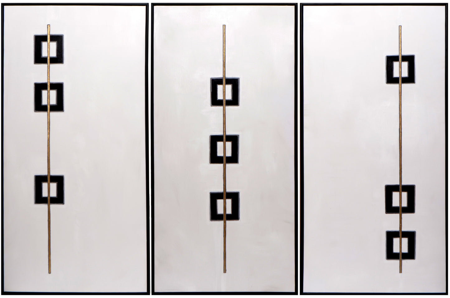 NAHLA BOXED IN (SET OF 3) - 30" X 60" - BLACK FLOATER FRAME