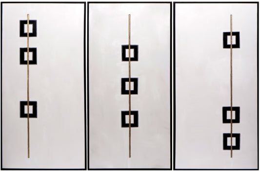NAHLA BOXED IN (SET OF 3) - 30" X 60" - BLACK FLOATER FRAME