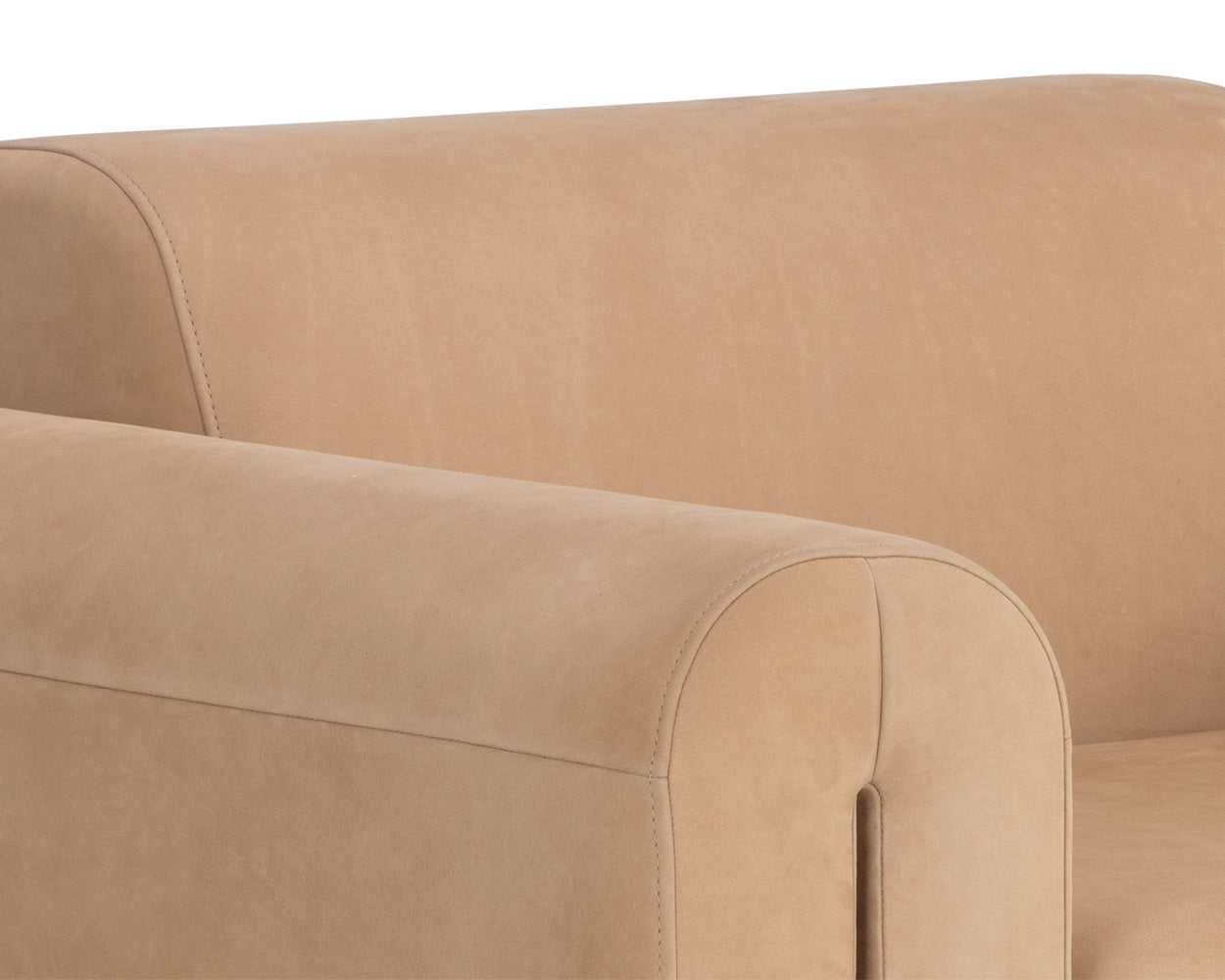 NAHLA ROMER ARMCHAIR - DISTRESSED BROWN - NUBUCK TAN LEATHER