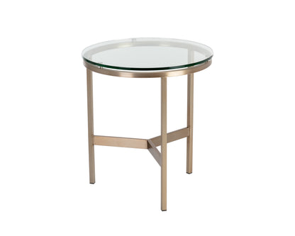 NAHLA FLATO END TABLE - ANTIQUE BRASS