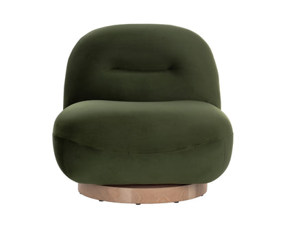 NAHLA FRANZE SWIVEL LOUNGE CHAIR - MOSS GREEN