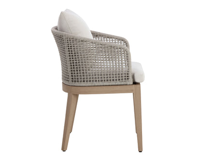 NAHLA CAPRI DINING ARMCHAIR - DRIFT BROWN - PALAZZO CREAM