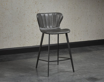 NAHLA ARABELLA COUNTER STOOL - BRAVO PORTABELLA / POLO CLUB KOHL GREY