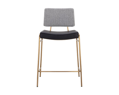 NAHLA BRINLEY COUNTER STOOL - GOLD - NIGHTFALL BLACK / CHACHA GREY