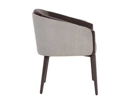 NAHLA SHEVA DINING ARMCHAIR - ERNST SANDSTONE / MEG ASH