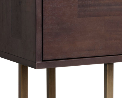 NAHLA JADE CONSOLE TABLE - ANTIQUE BRASS - DARK MANGO