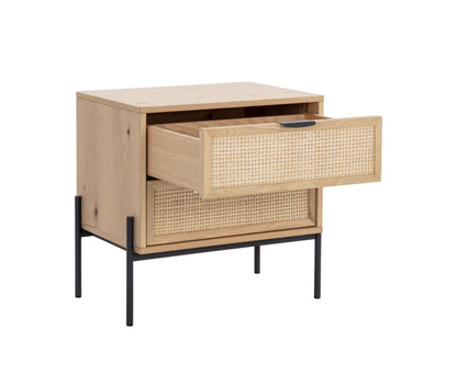 NAHLA AVIDA NIGHTSTAND - BLACK - RUSTIC OAK/NATURAL