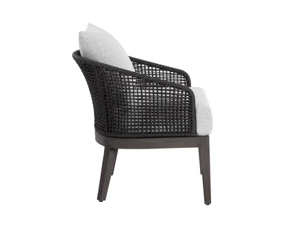 NAHLA CAPRI LOUNGE CHAIR - SMOKE GREY - COPACABANA MARBLE