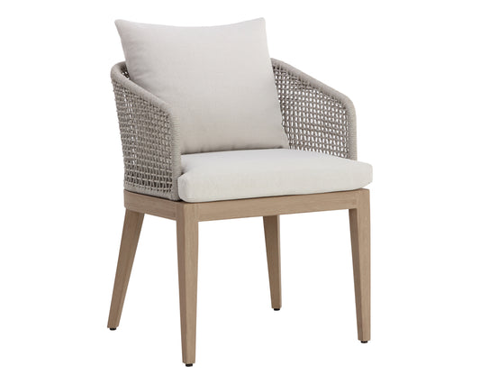 NAHLA CAPRI DINING ARMCHAIR - DRIFT BROWN - PALAZZO CREAM