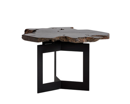 NAHLA WYATT SIDE TABLE - BLACK / DARK BROWN